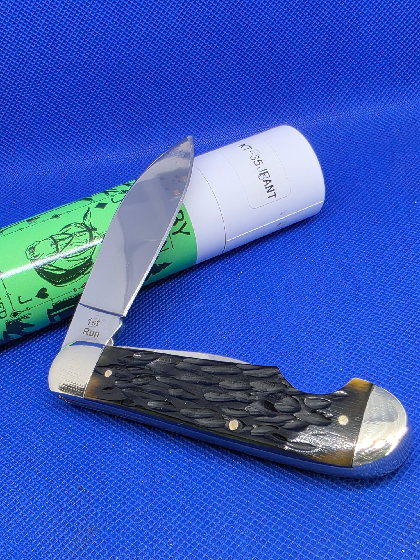 Kilby Tradition - Flop Eared Jack - Green Bone jigged Handle- KTjgbant35