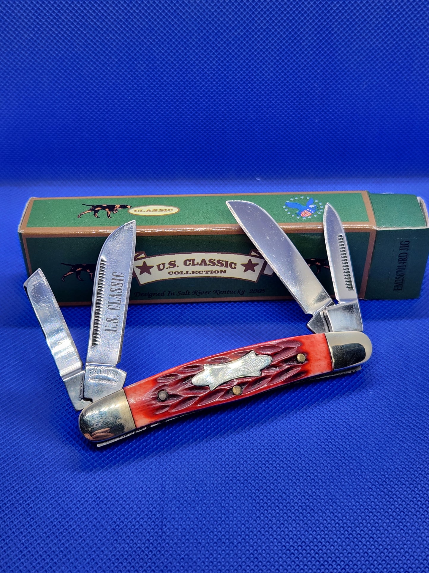 US Classic Congress Red Jig Bone Pocket knife