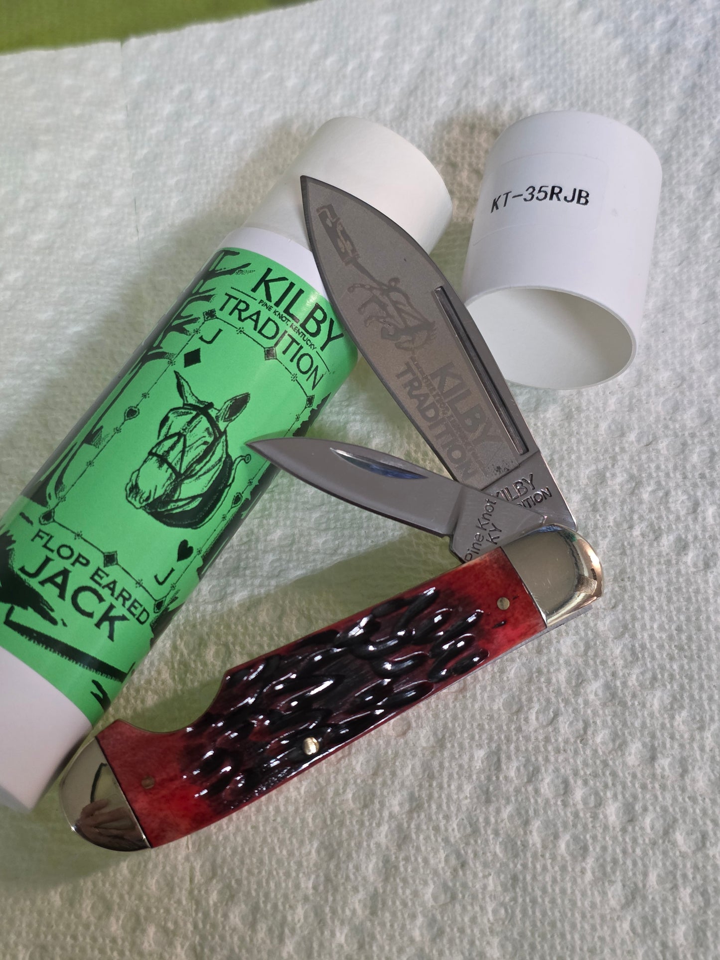 Kilby Tradition - Flop Eared Jack - Red Bone jigged Handle- KT-35RBJ