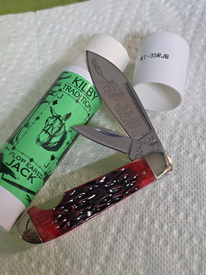 Kilby Tradition - Flop Eared Jack - Red Bone jigged Handle- KT-35RBJ