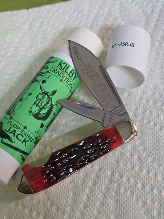 Kilby Tradition - Flop Eared Jack - Red Bone jigged Handle- KT-35RBJ