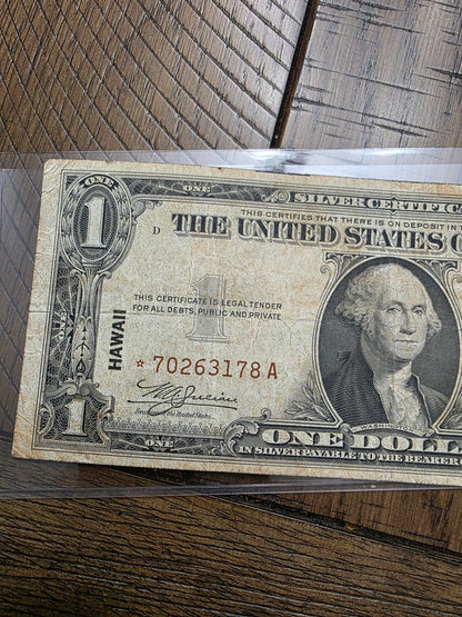 1935 A Series $1 Red Seal Emergency Fund Hawaii STAR NOTE