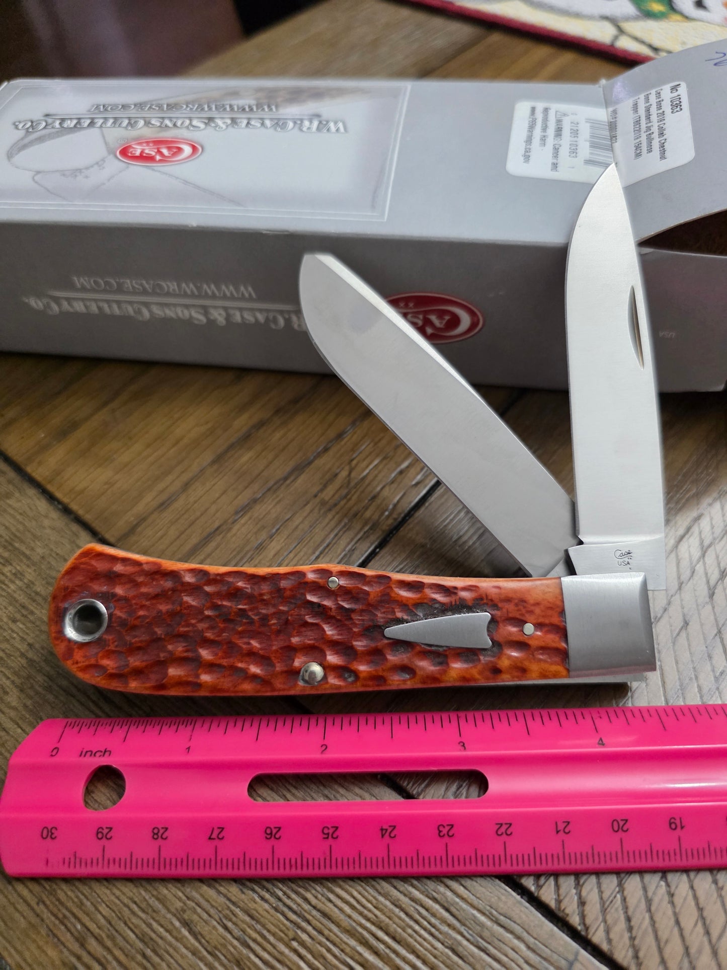 2019 Case XX Tony Bose Standard Bullnose Trapper Chestnut Bone 10363