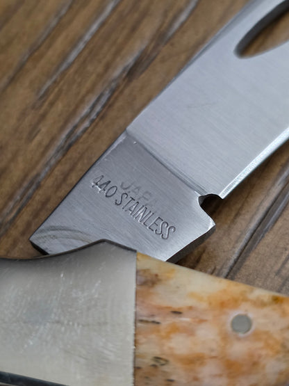 Vintage Taylor Cutlery Lock Back Bone Handle Knife Japan Made