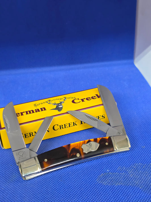 GERMAN CREEK 3 5/8" Couteau de poche du Congrès 4 lames, graines de citrouille flambant neuves