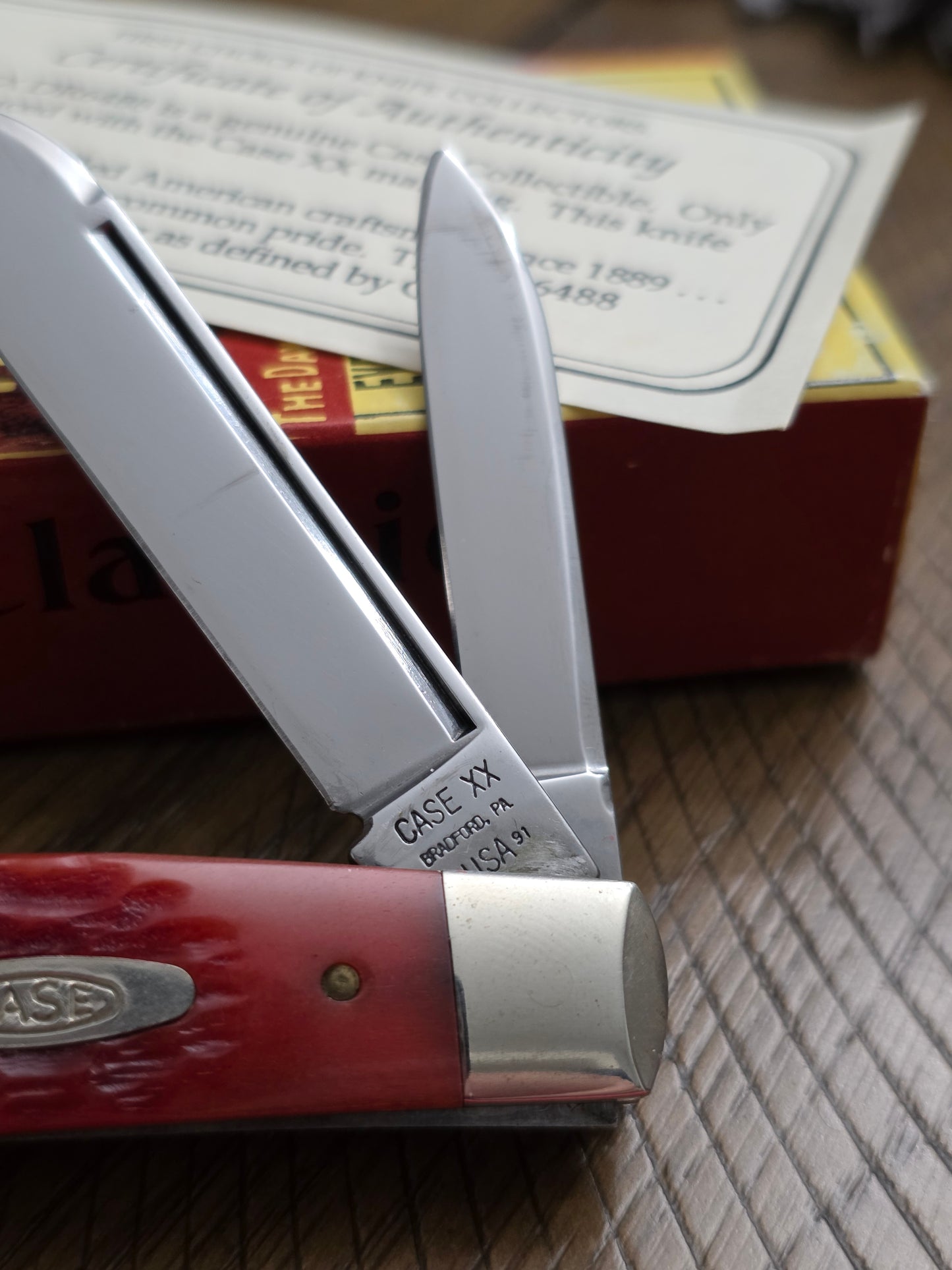 1991 Case XX DR6488 Classic Large  Congress Red Jig Bone Handles NIB