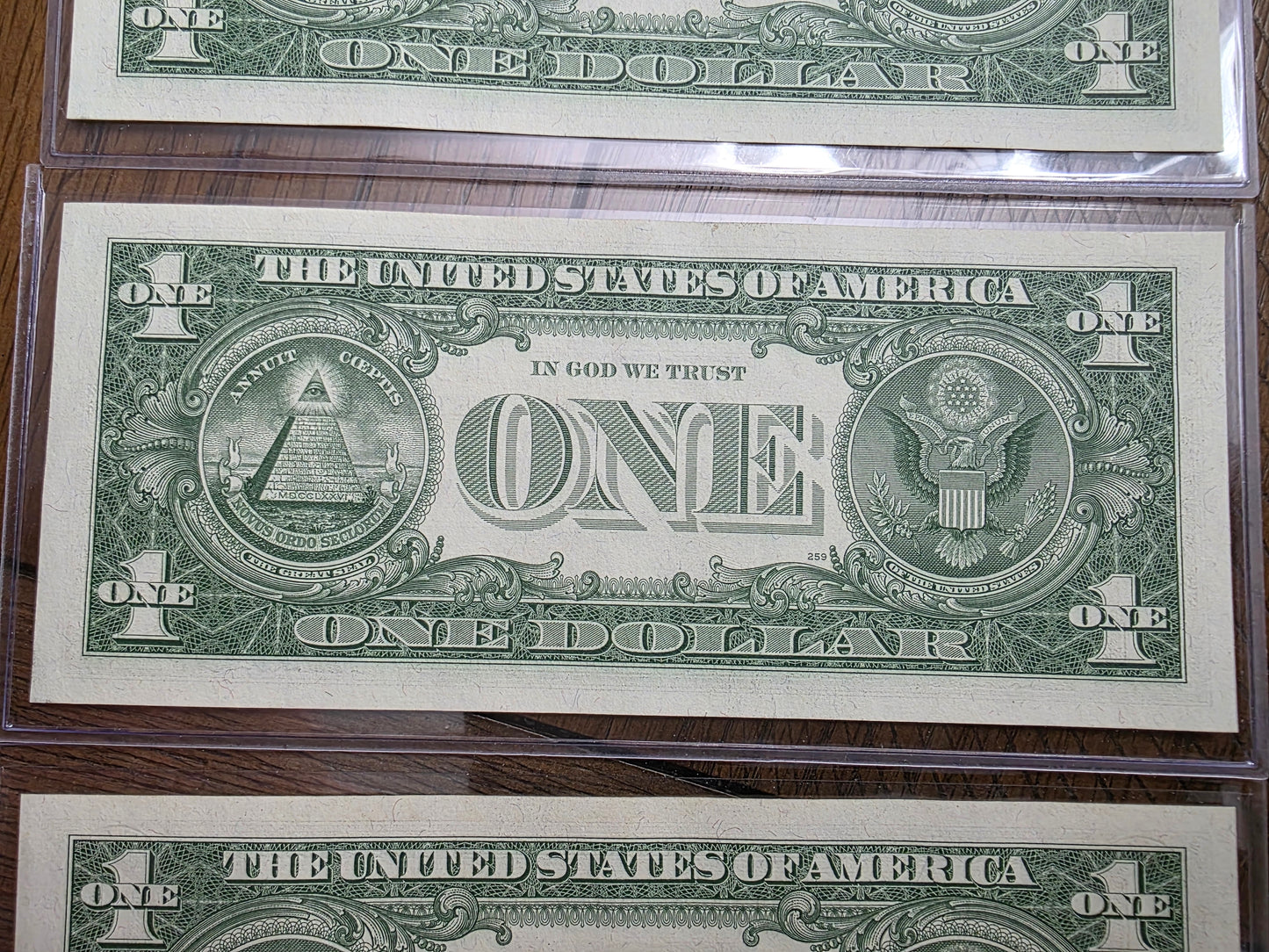 4 Consecutive $1 Dollar Blue Seal Silver Certificate 1957 Uncirculated Condition