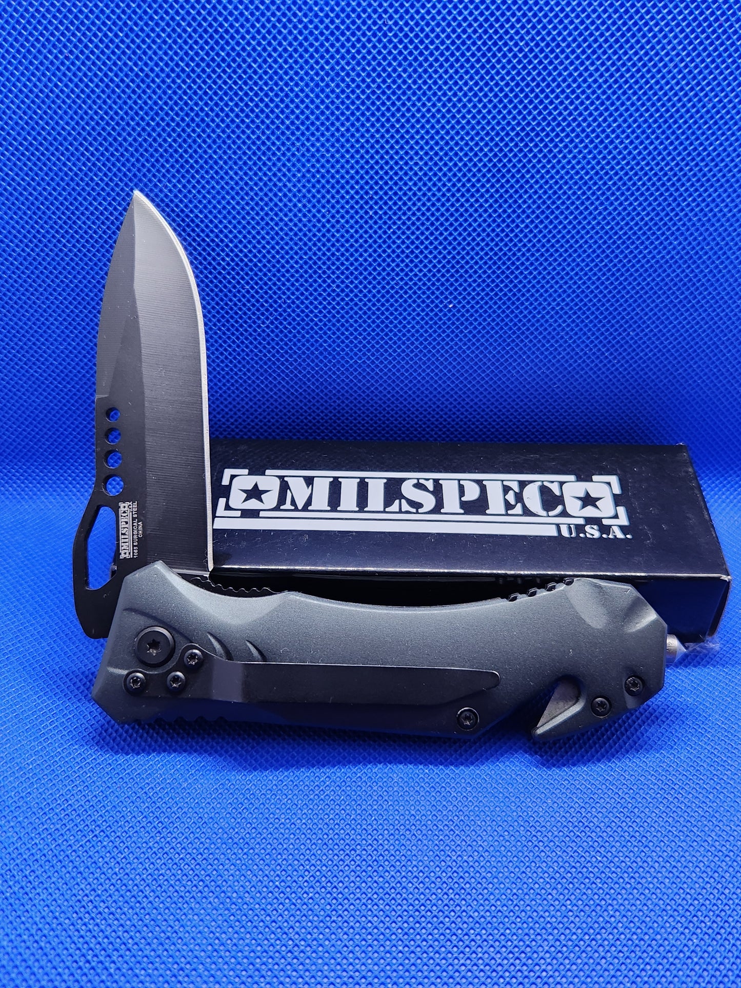 Milspec USA Orange/Gray Assisted Open EMS Pocket Knife YC-S-8342-OR