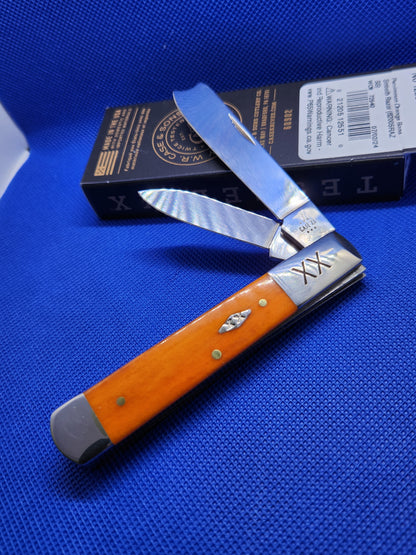 2024 Case XX Smooth Persimmon Orange Bone Razor  Pocket Knife 12551 SFO 62005RAZ