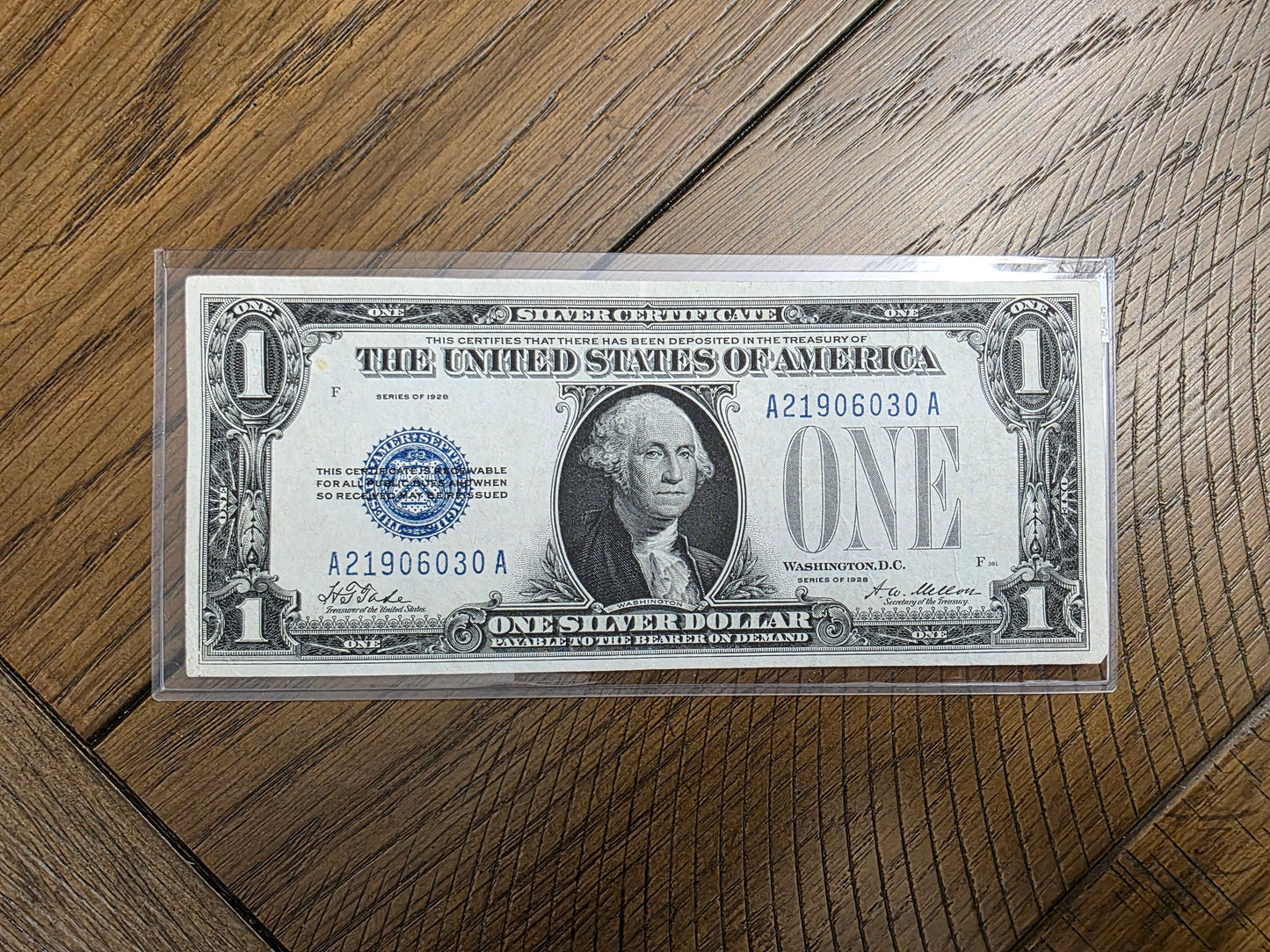 1928 Series $1 Silver Certificate Funny Back AU Condition