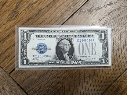 1928 Series $1 Silver Certificate Funny Back AU Condition