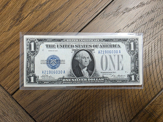 1928 Series $1 Silver Certificate Funny Back AU Condition