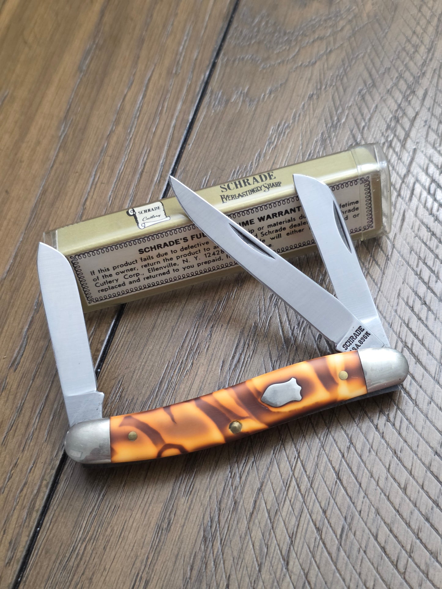 Schrade USA 896K Butter & Molasses Synthetic Stockman New with Box