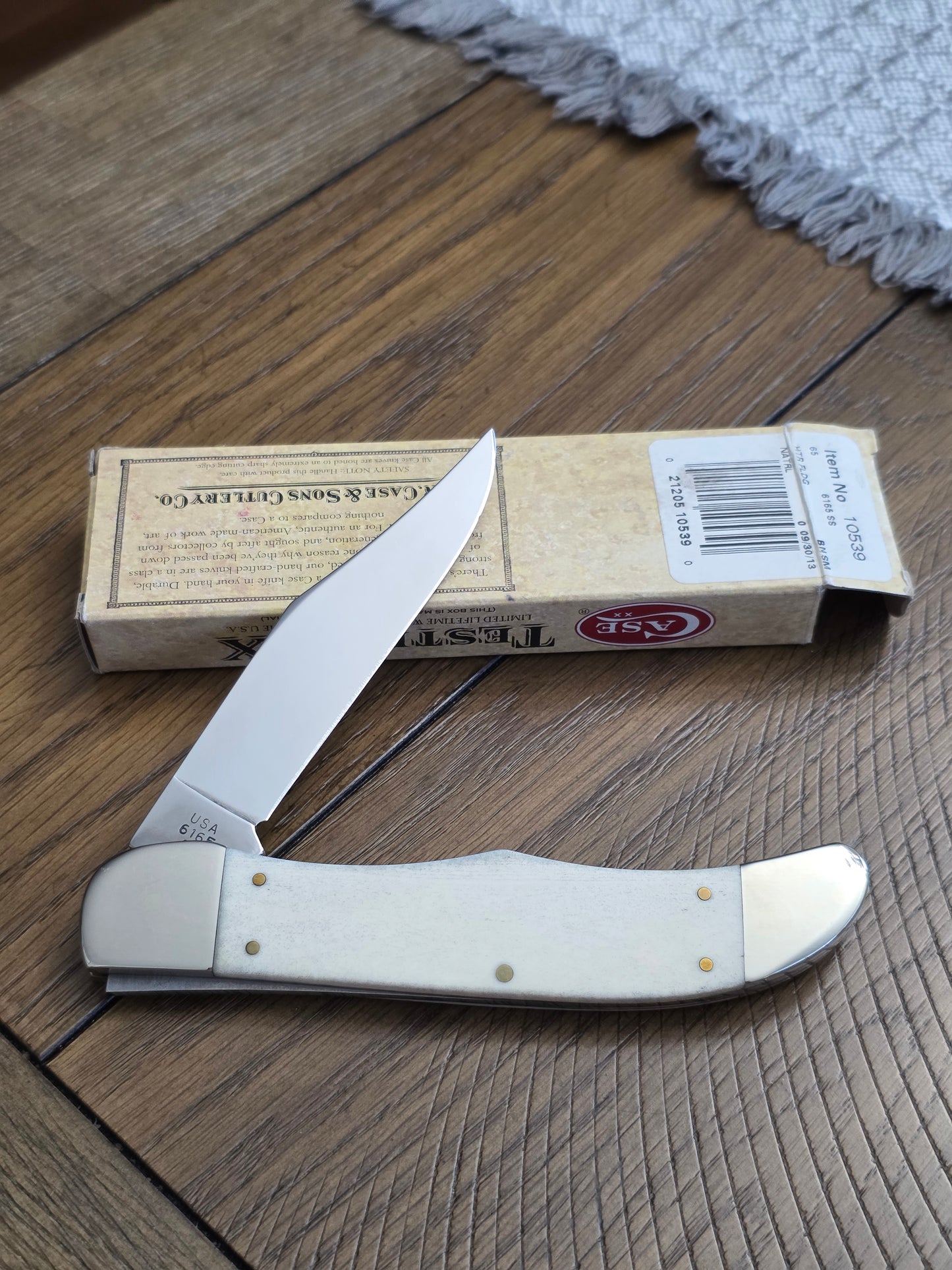 2013 Case XX Natural Bone Fold Hunter Knife - 2013 Christmas Knife - 10539