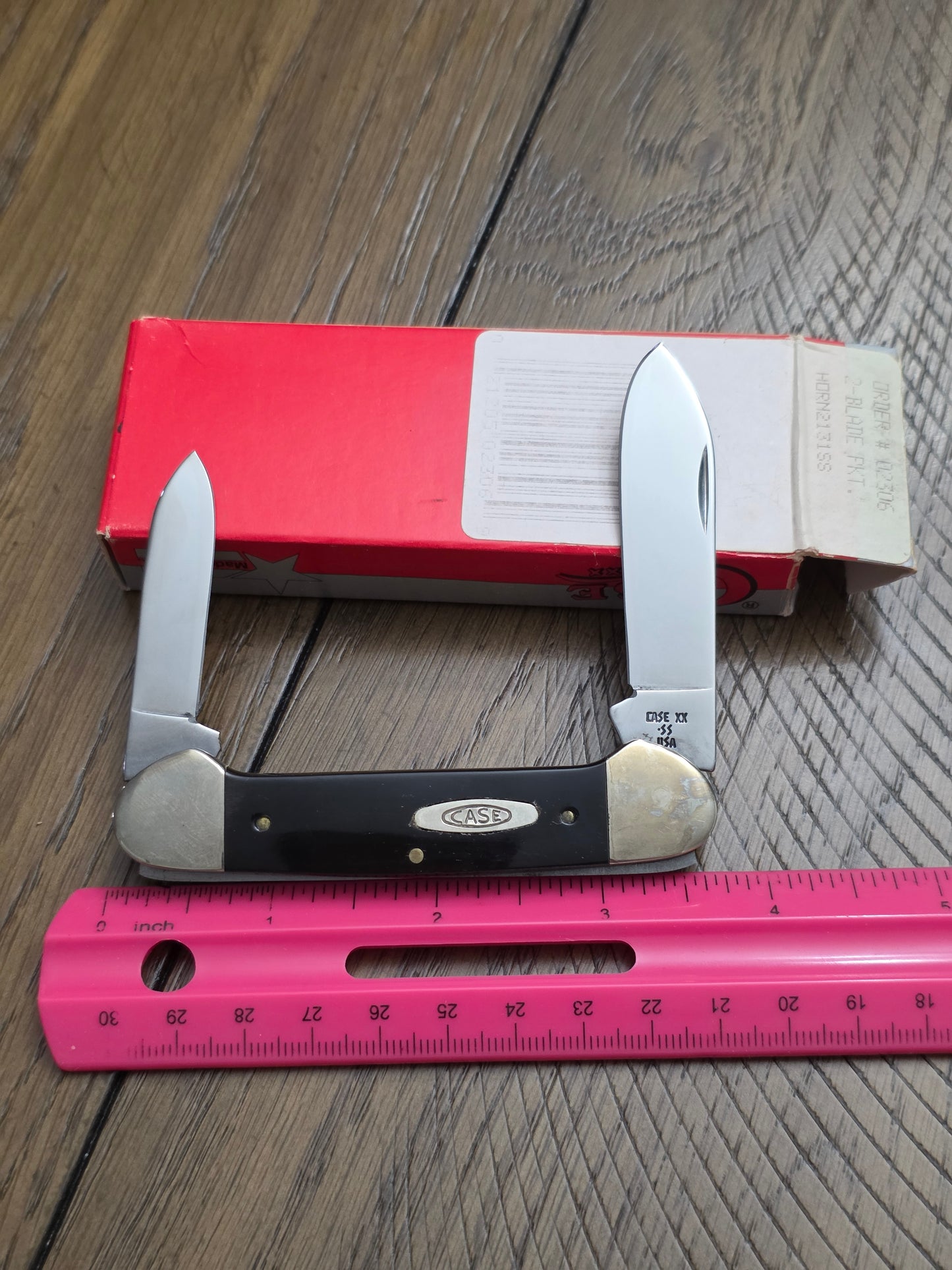 1989 Case XX Canoe Knife Smooth Buffalo Horn Handle HORN2131 #02306