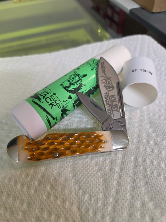 Kilby Tradition - Flop Eared Jack - Honey Bone jigged Handle- KT-35HJB