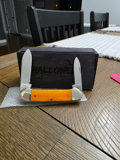 2023 Case XX Halloween Canoe Persimmon Bone NIB 10626