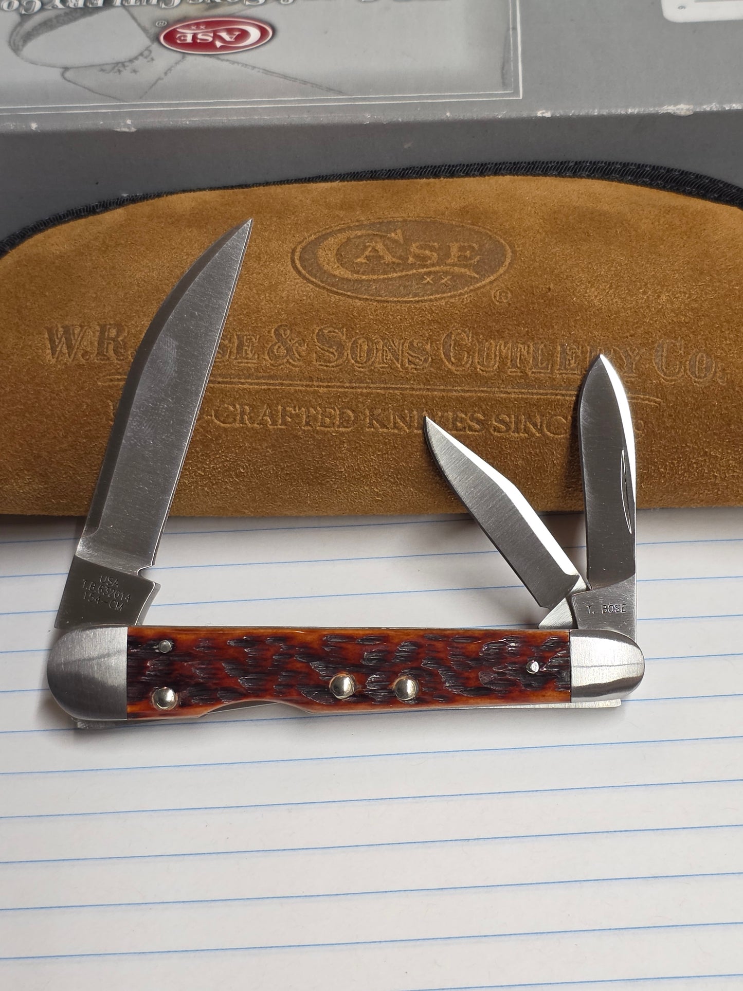 2014 Case XX Tony Bose Lockback Whittler Chestnut Bone 154CM - 07216
