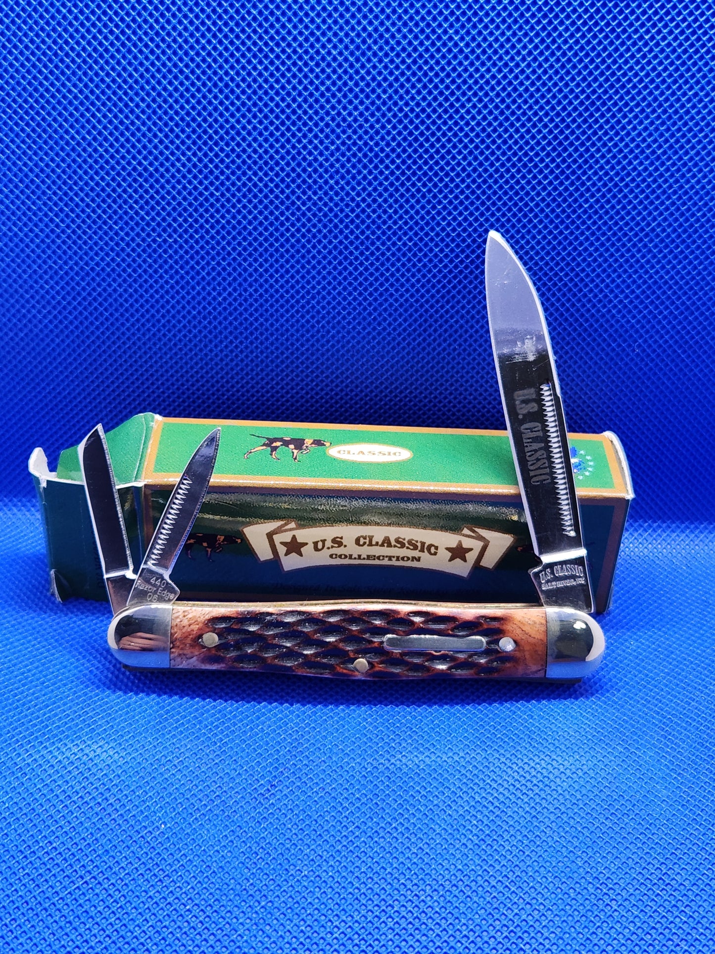 US Classic Whittler Brown Jig Bone Pocket knife