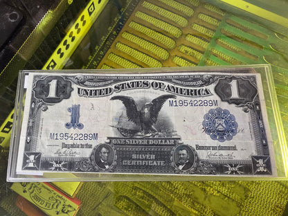 1899 Series Large $1 Silver Certificate Black Eagle Note Great Shape