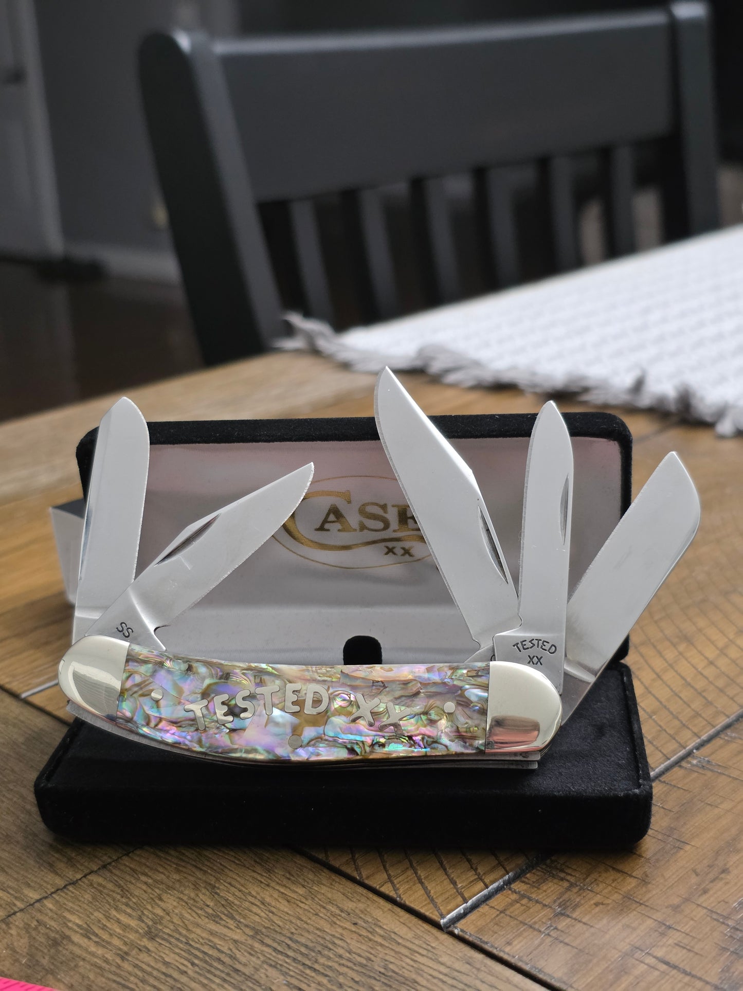 2003 Case XX Abalone 5 Blade Sowbelly with Felt Box TB8339