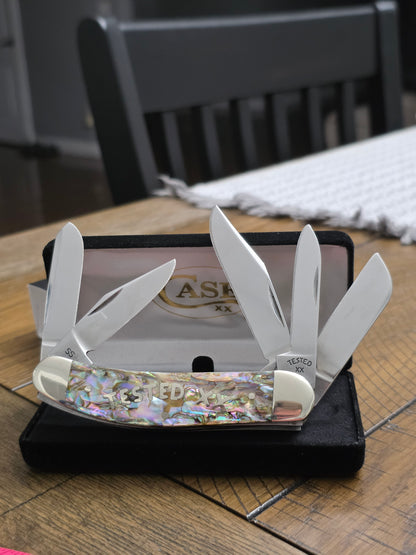 2003 Case XX Abalone 5 Blade Sowbelly with Felt Box TB8339