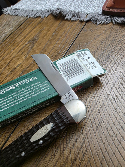 2001 Case XX Marlin Spike Brown Jigged Delrin 00125 NIB