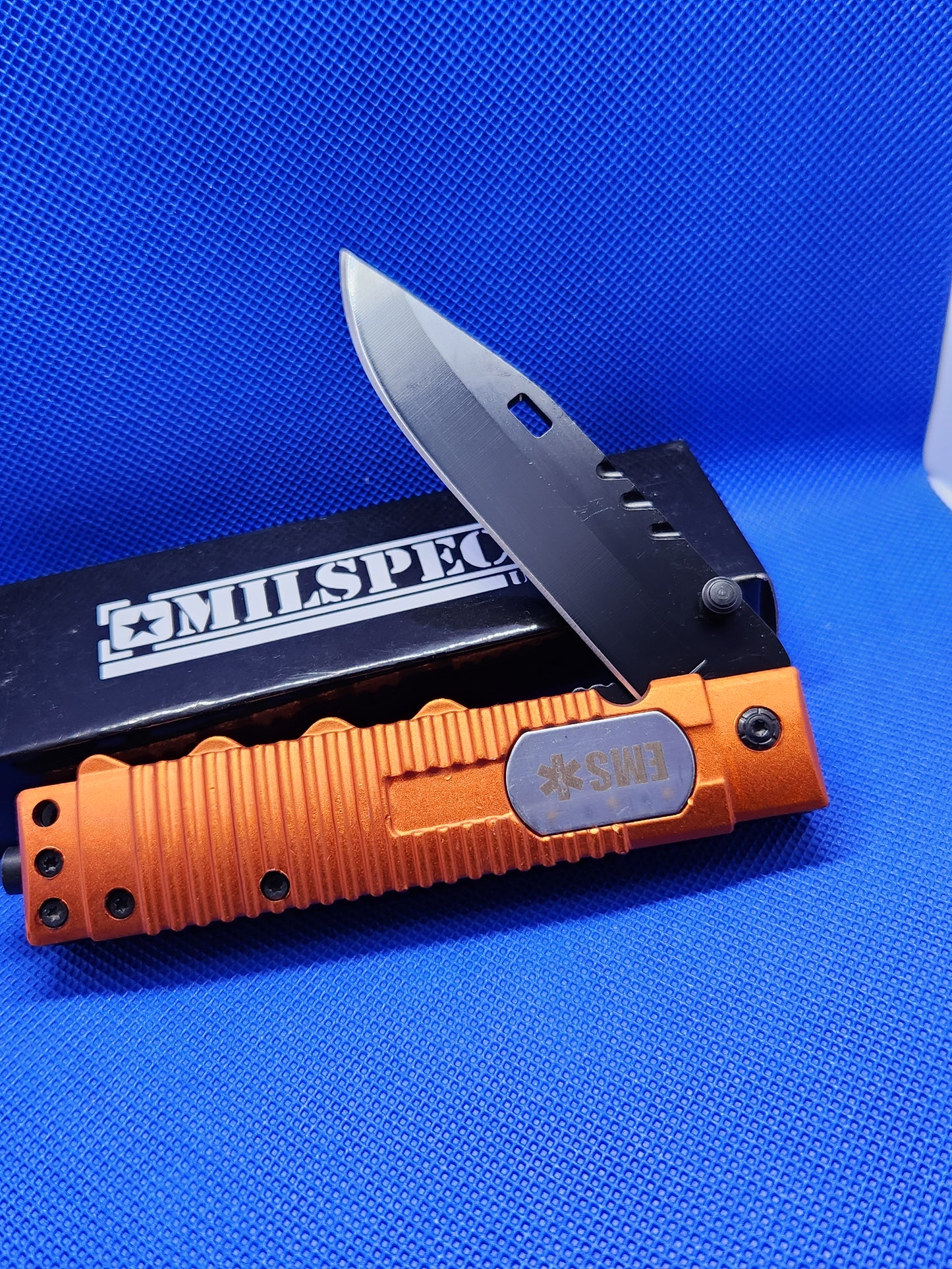 Milspec USA Orange Assisted Open EMS Pocket Knife YC-S-8336-OR