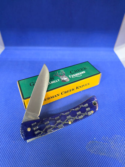 The Hillbilly Farmhand - Blue Crocodile Bone Handles - GCFH037YWSC