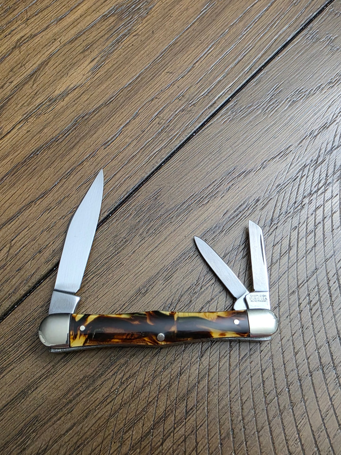 Shapleigh Imitation Tortoise Shell Whittler Swell Center Unused German Made