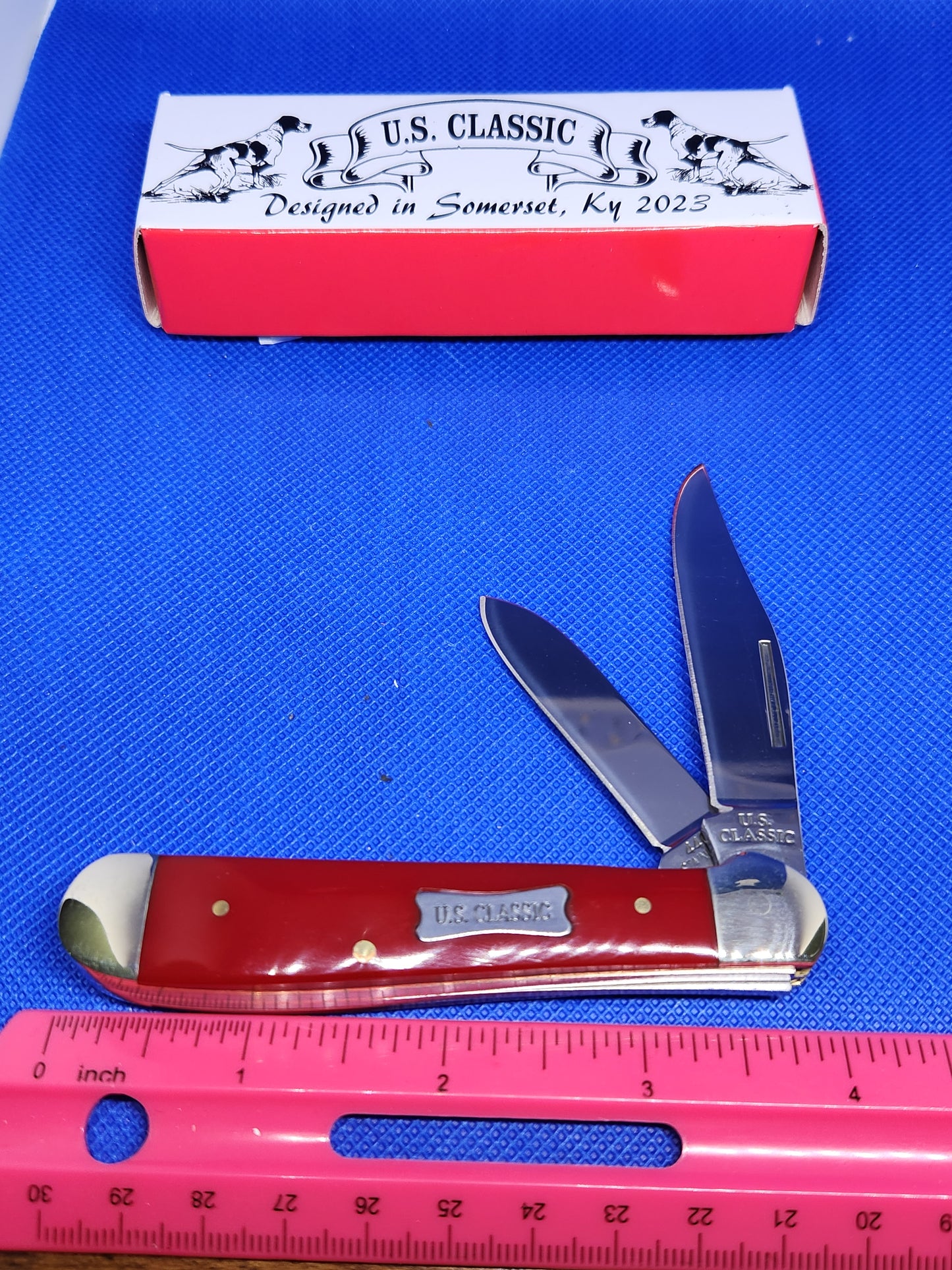 US Classic Copperhead Burgundy 2 Blade Slip Joint Pocket Knife 70BUR