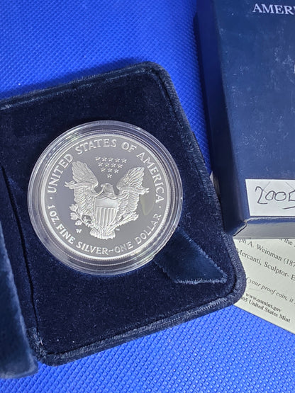 2005 SAE Proof Silver American Eagle $1 New in Box