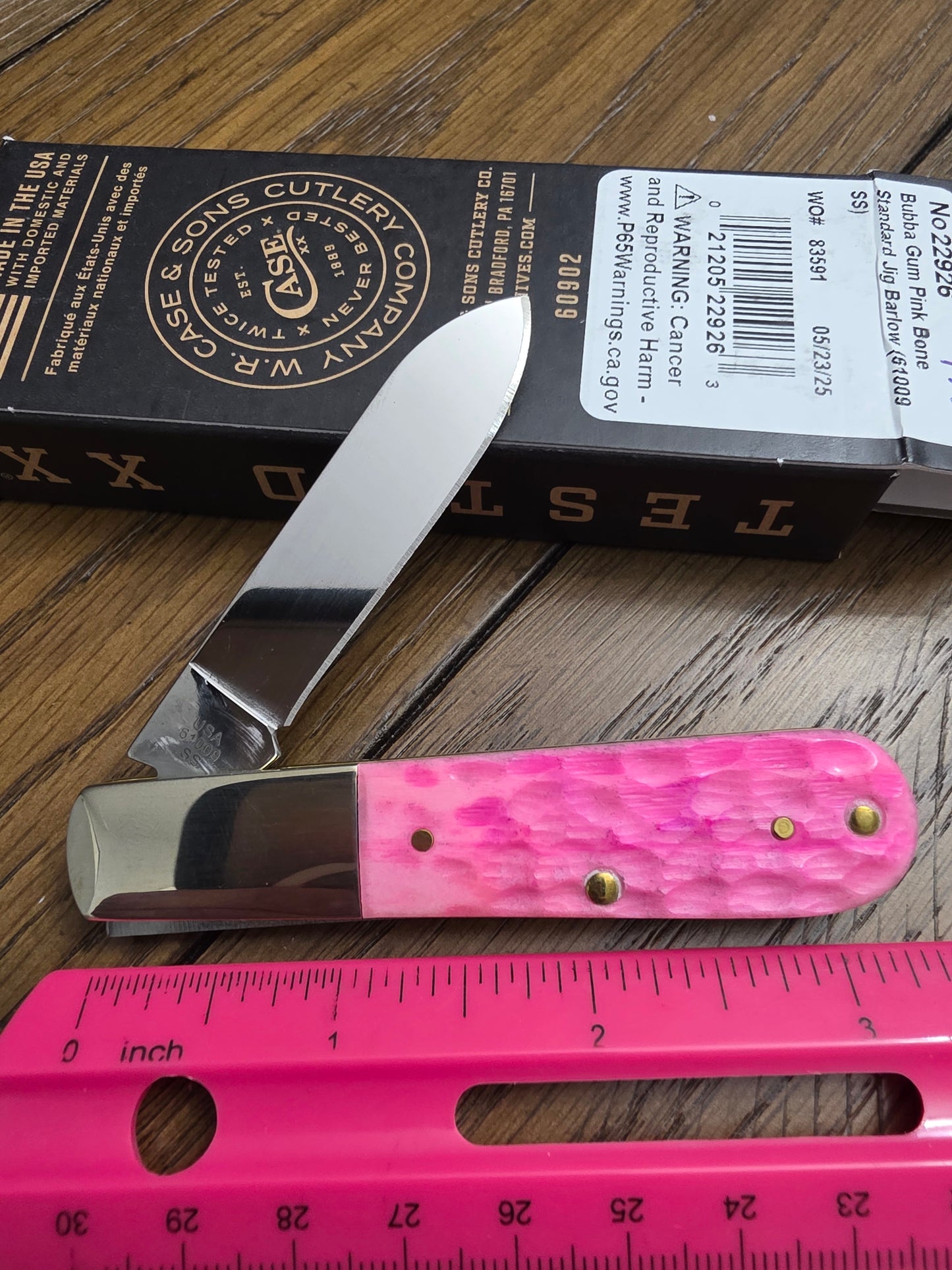 2025 Case XX Bubba Gum Pink Jig Bone Lady Case Barlow 22926 NIB