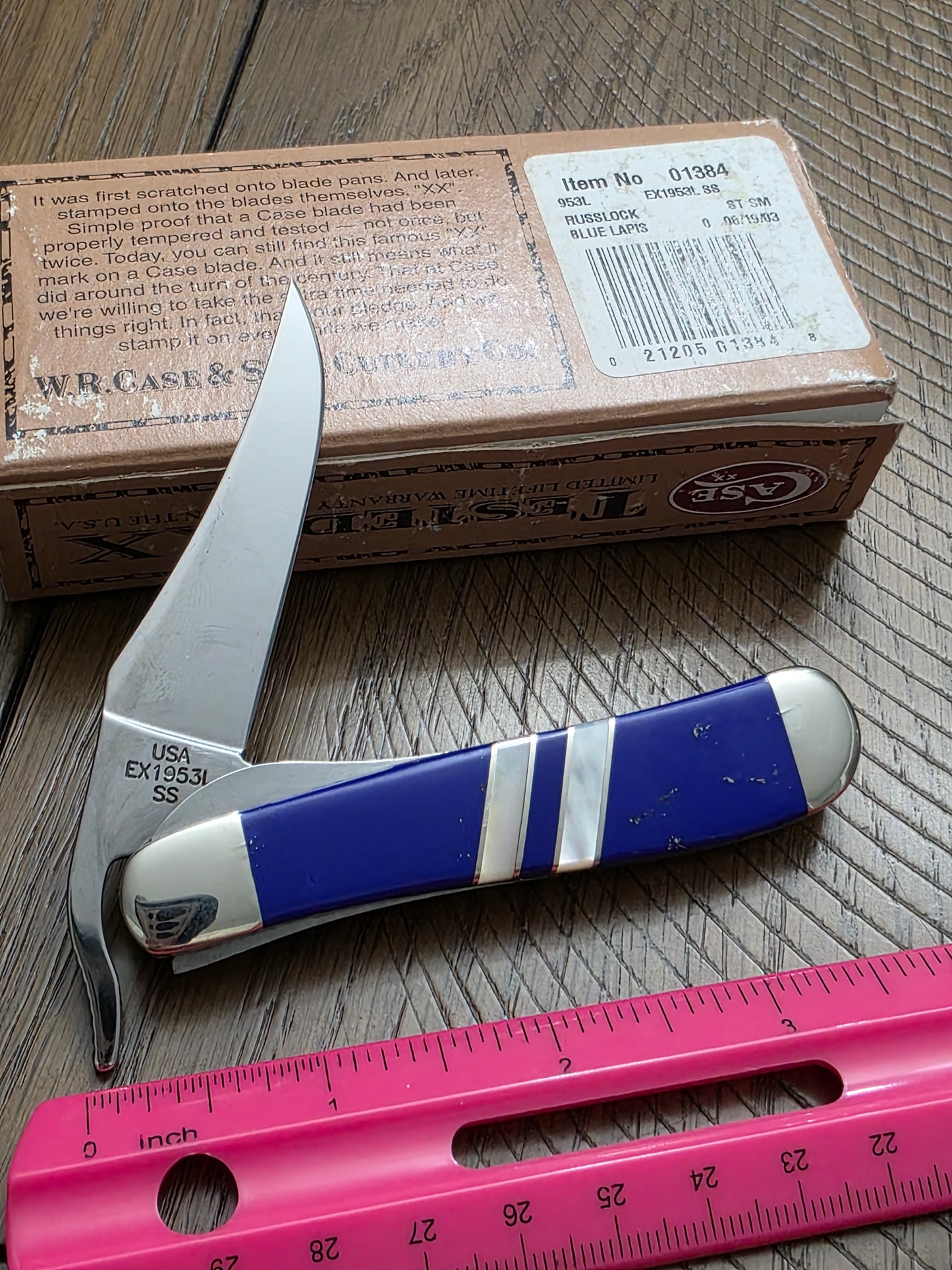 2003 Case XX Blue Lapis Russlock with MOP ex1953 - 1384