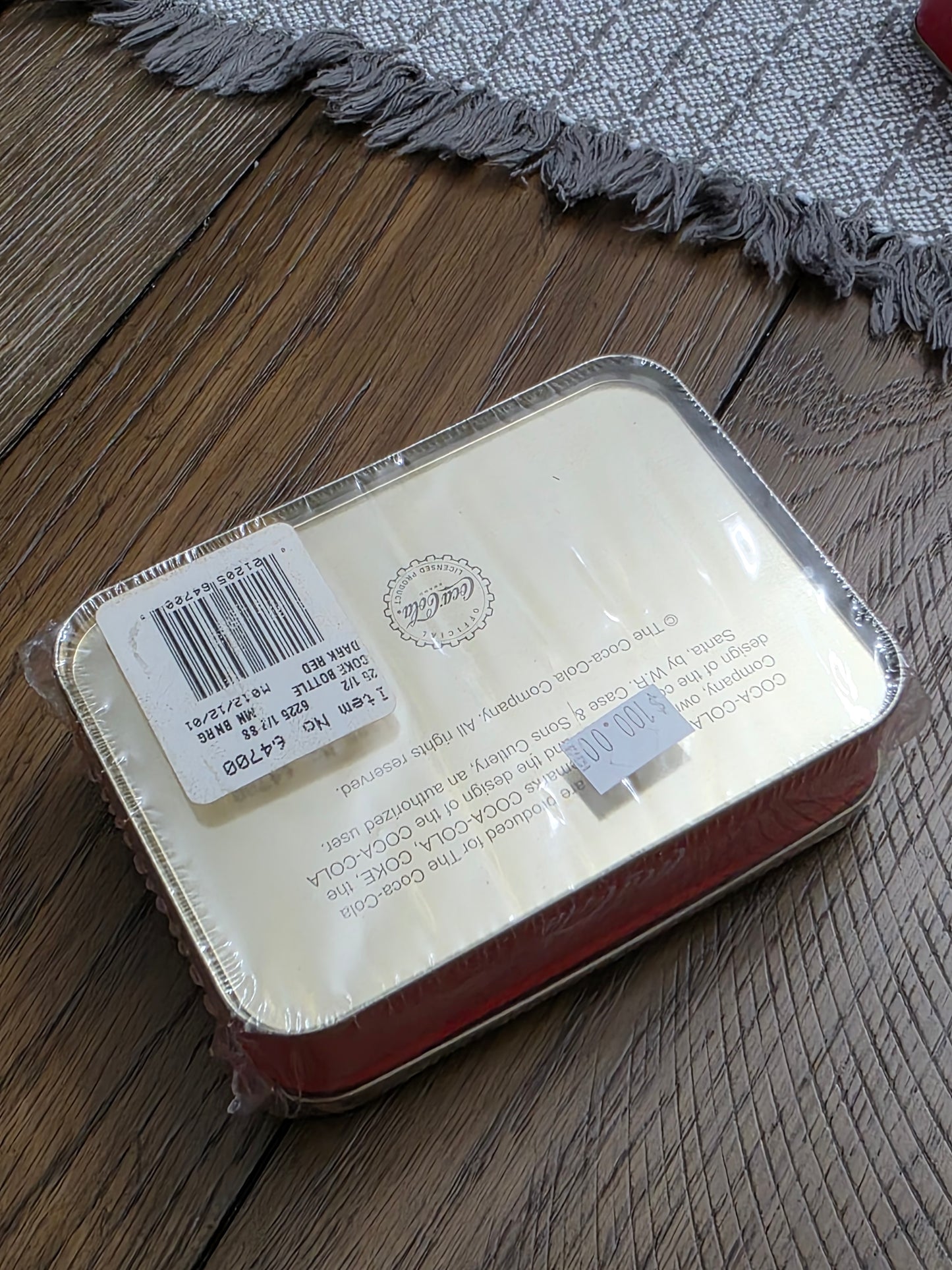 Case XX 2001 Dark Red Coke Bottle with Coca-Cola Tin Never Opened