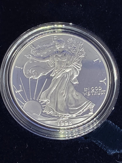 1998 SAE Proof Silver American Eagle $1 New in Box