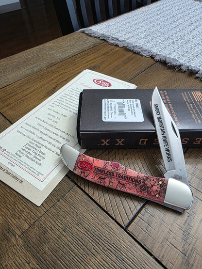 2025 Case XX Red Colorwash Natural Bone Folding Hunter SMKW Event Knife