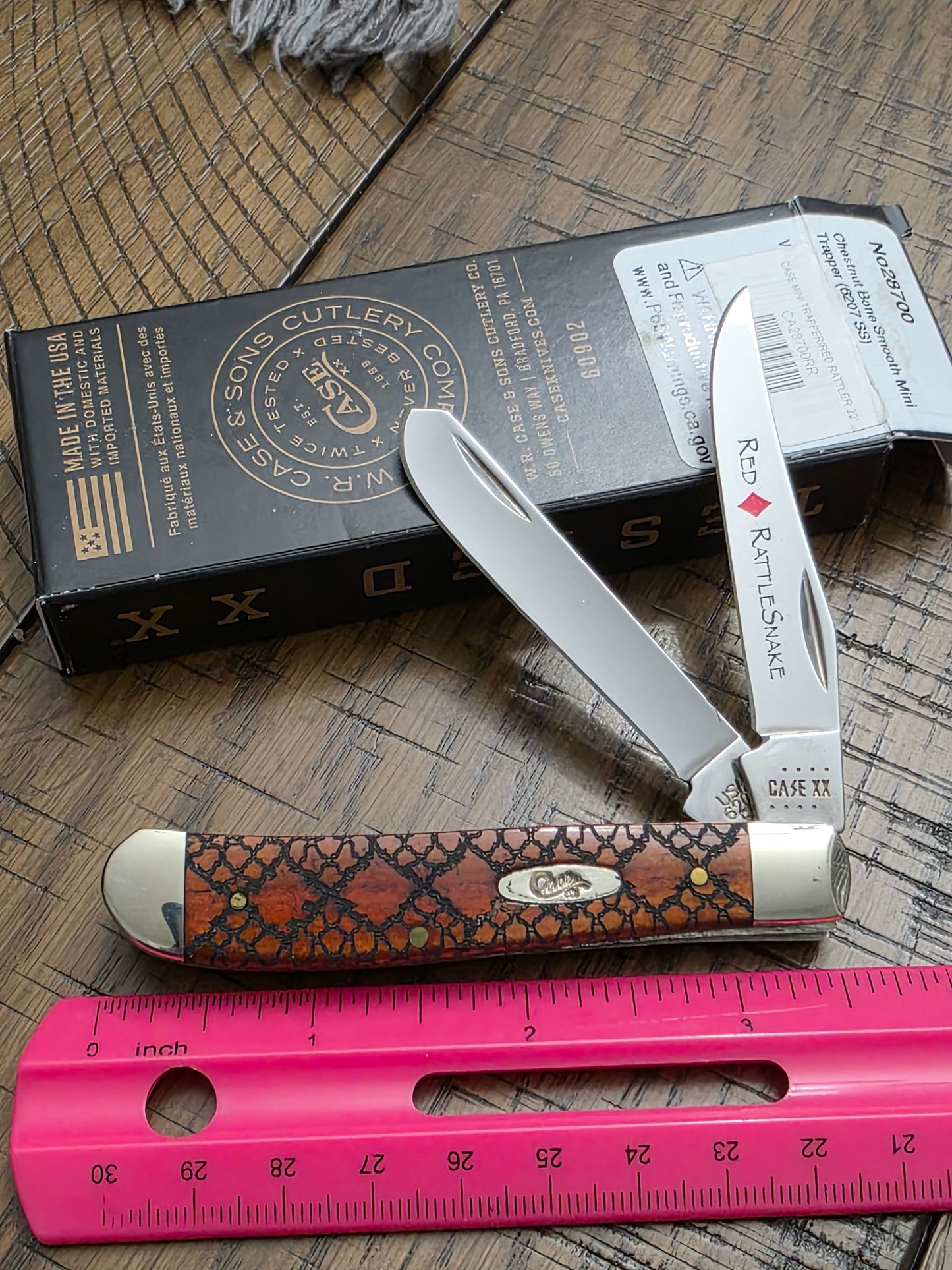 2022 Case XX Red Rattlesnake Mini Trapper 28700RR Exclusive SMKW