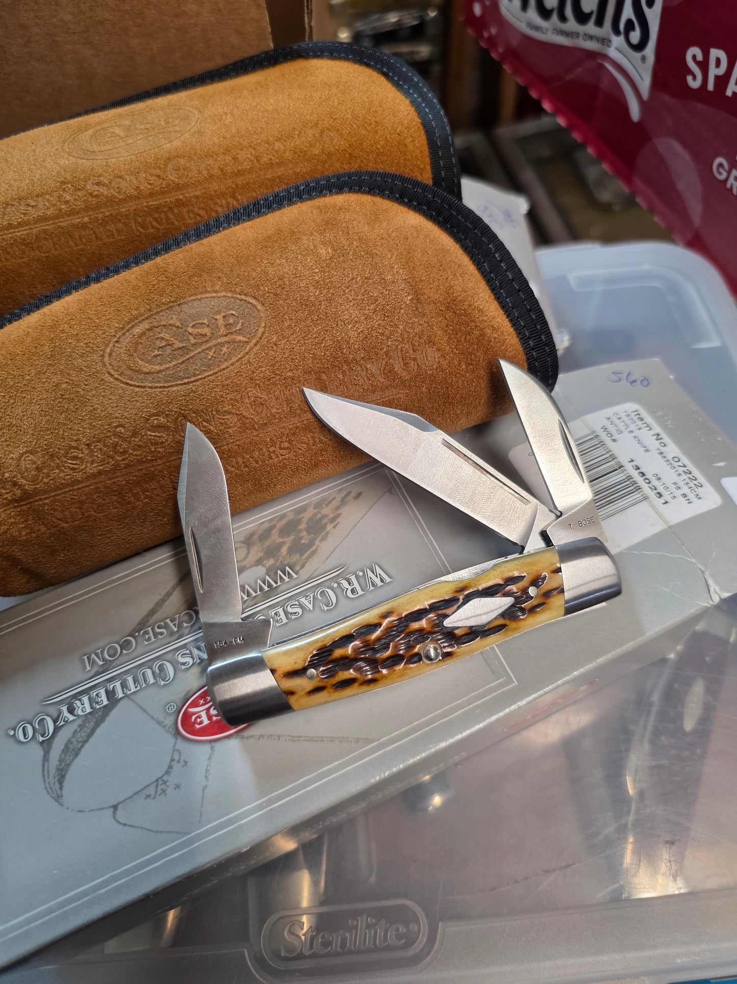 2015 Case XX Tony Bose Cattle Knife Antique Bone 07222 154CM