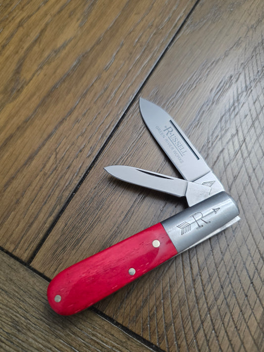 Russell Barlow by Green River Knife Works German Made Lightly Used Smooth Red Bone Handles
