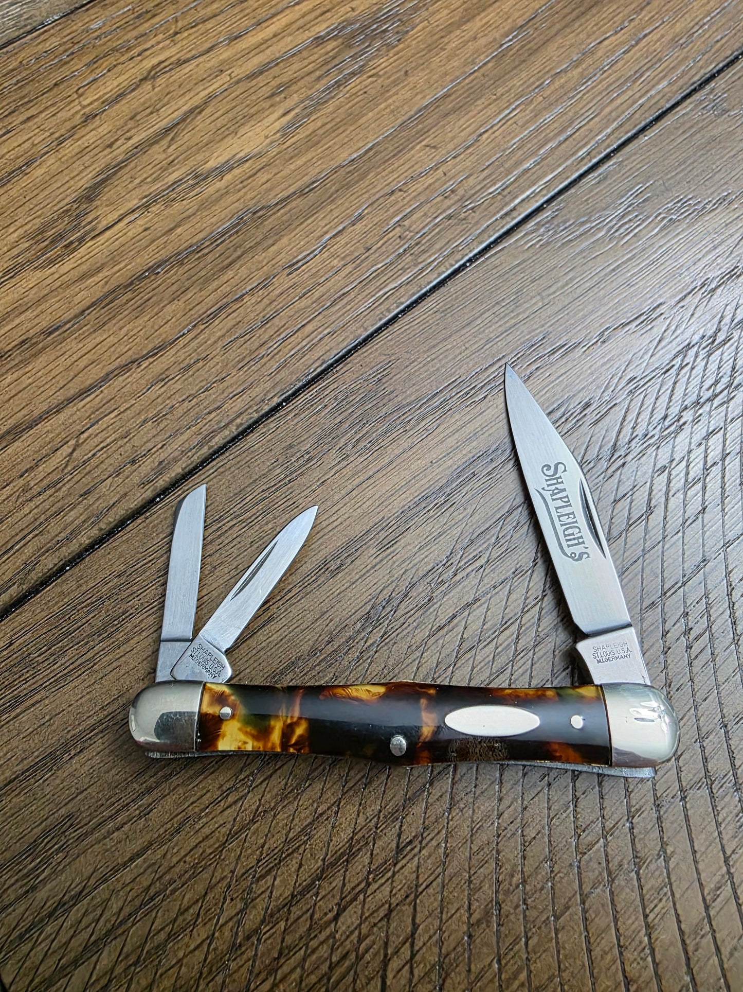 Shapleigh Imitation Tortoise Shell Whittler Swell Center Unused German Made