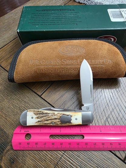 2003 Case XX Tony Bose Calab Dog Leg Jack Burnt Stag Handle Knife 01302 NIB