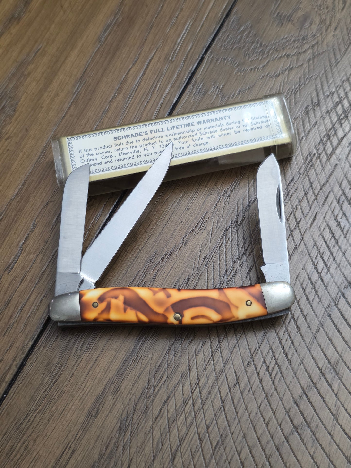 Schrade USA 896K Butter & Molasses Synthetic Stockman New with Box