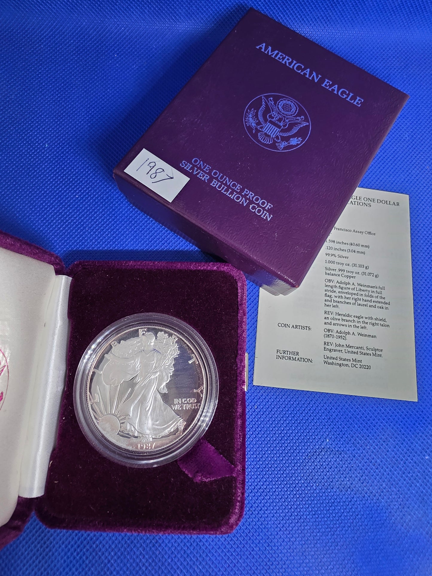 1987 SAE Proof Silver American Eagle $1 New in Box