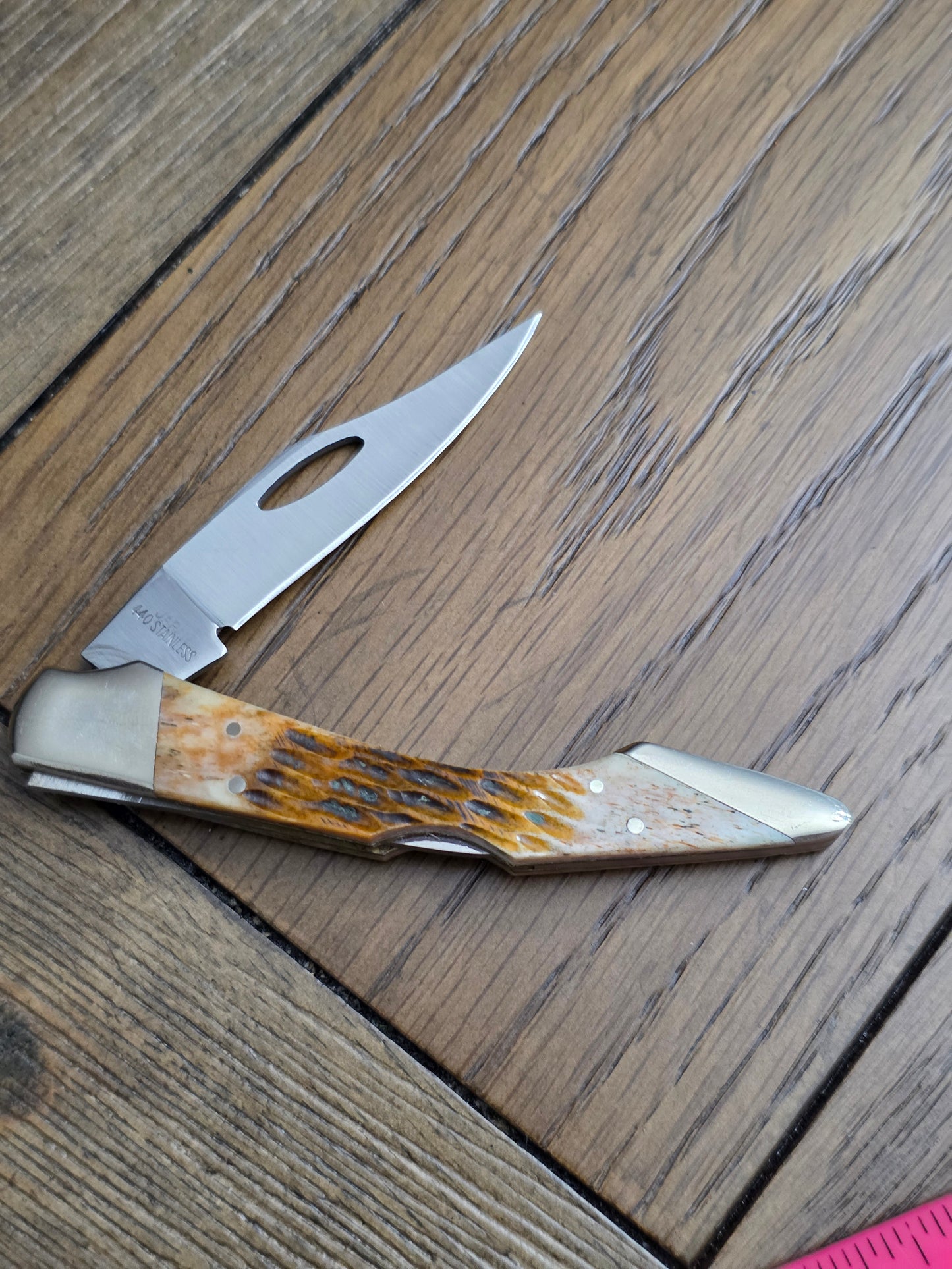 Vintage Taylor Cutlery Lock Back Bone Handle Knife Japan Made