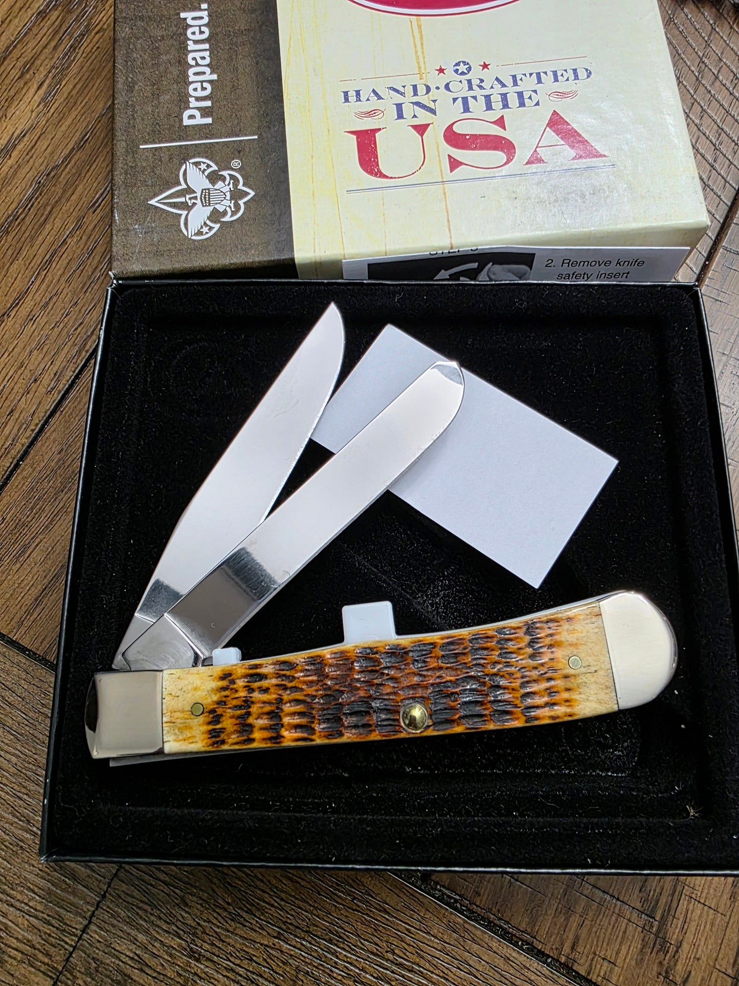 2014 Case XX Trapper Jigged Antique Bone Boy Scouts of America NIB 18031