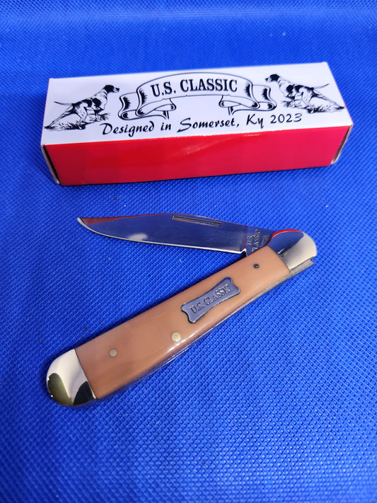 US Classic Copperhead Chocolate Milk Single Blade Slip Joint Pocket knife 70-1-MB