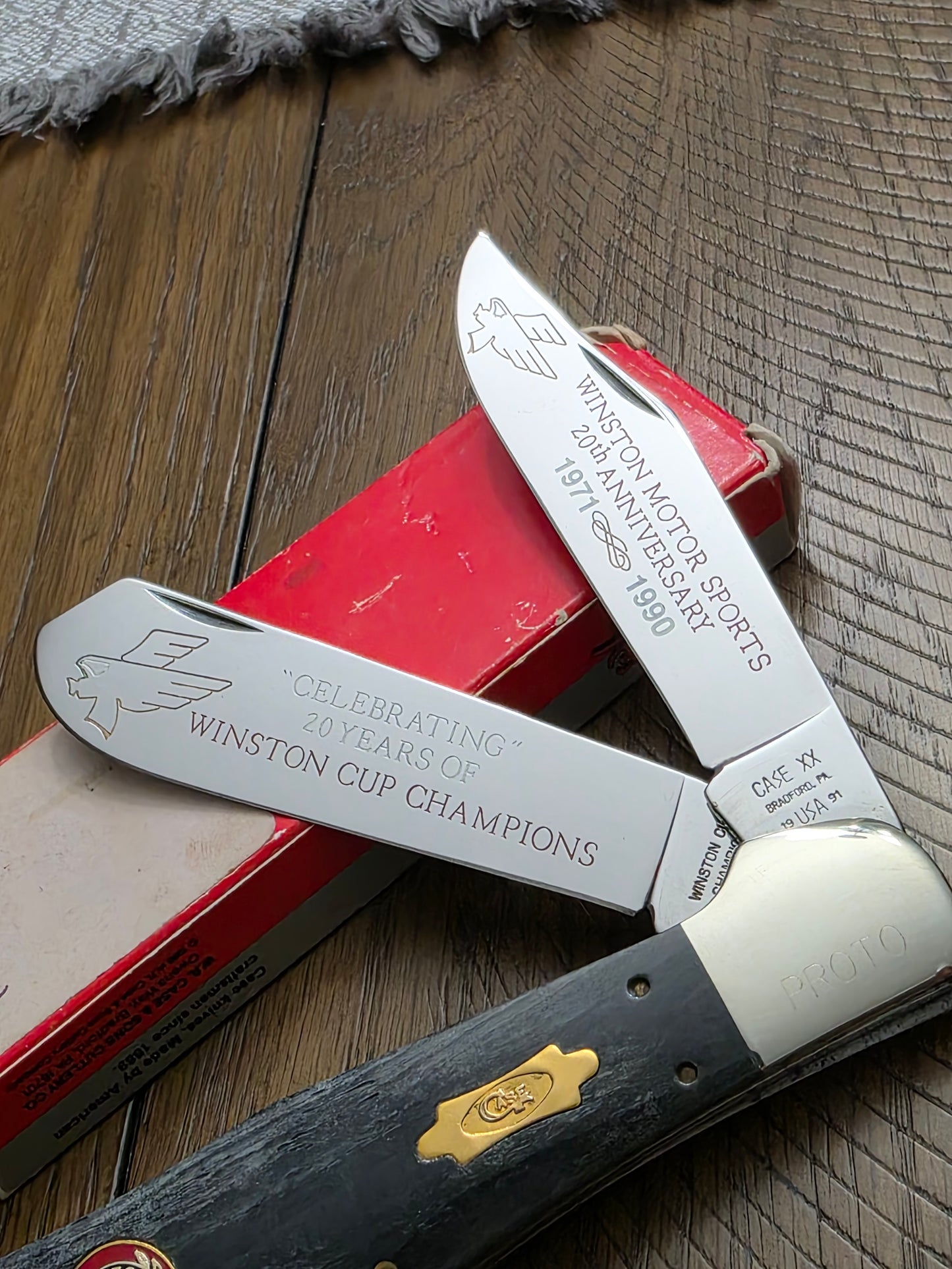 1991 Case XX Classic Grey Bone Large Coke Bottle Trapper 62050 PROTO Winston Cup Champion