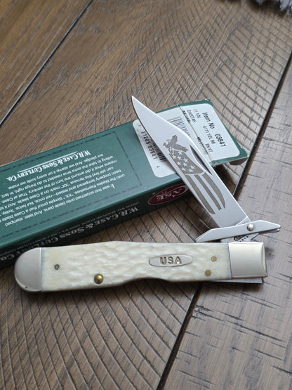 2002 Case XX Jig Natural Bone USA Etch Cheetah - 03841