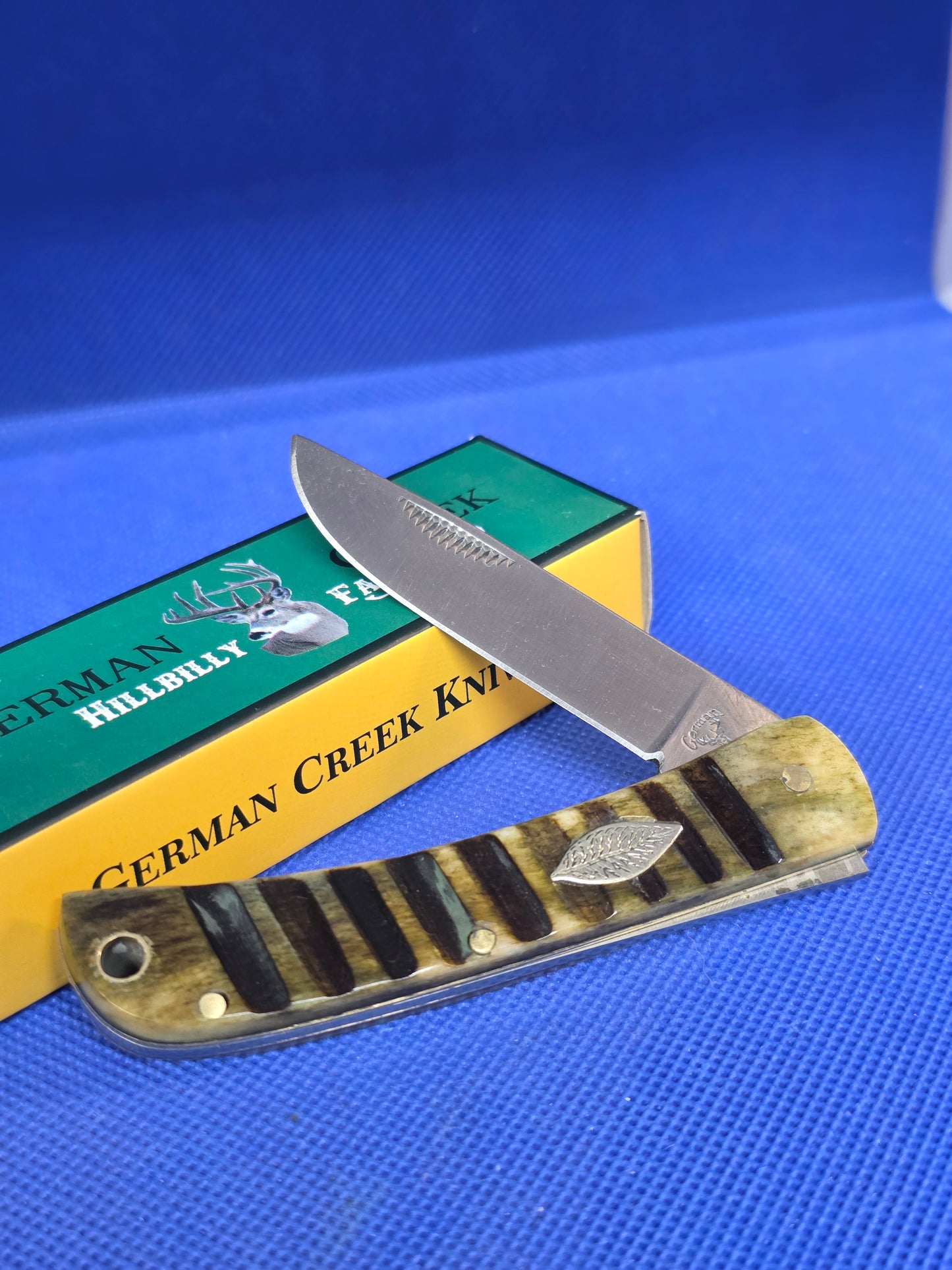 The Hillbilly Farmhand - Green Sawcut Bone Handles - GCFH037GRSC